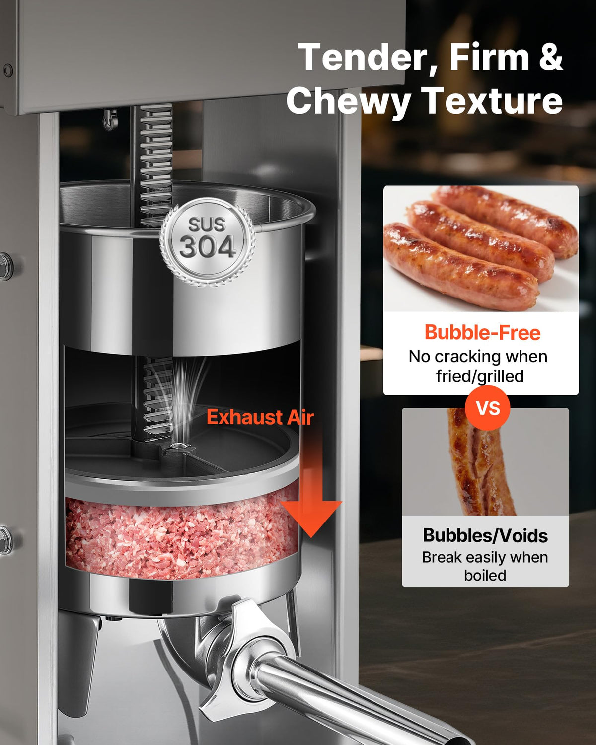 15 L Stainless Steel Electric Sausage Stuffer with 4 Stuffing Tubes E7789