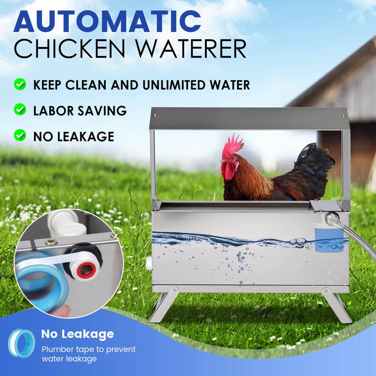 Automatic Chicken Waterer with Float Valve Kit U761290