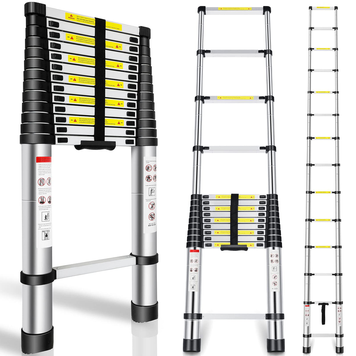 16.5FT Aluminum Telescoping Ladder 330 lbs M171665