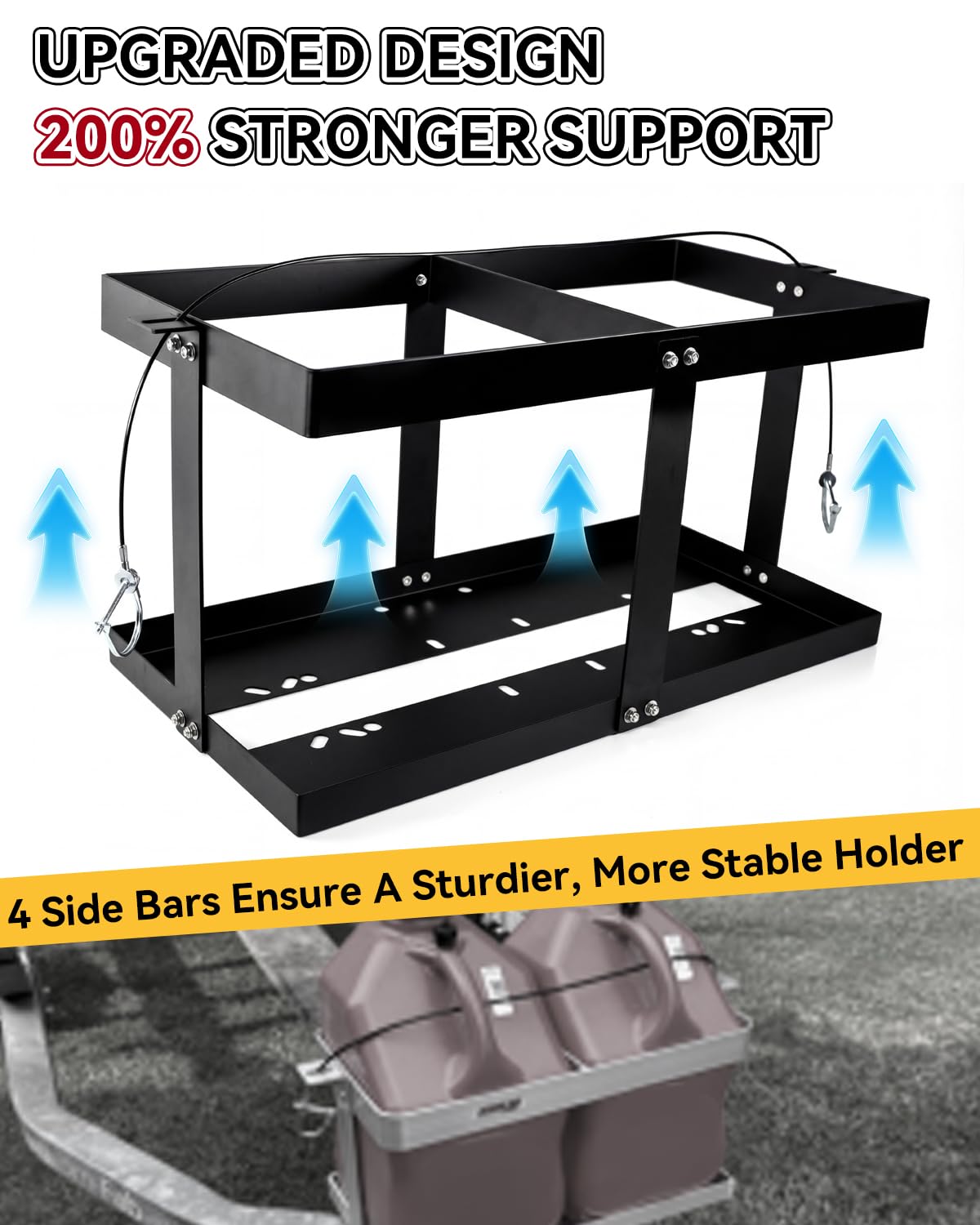 5 Gallon Gas Can Holder for Two 5 Gallon Gas Cans N150