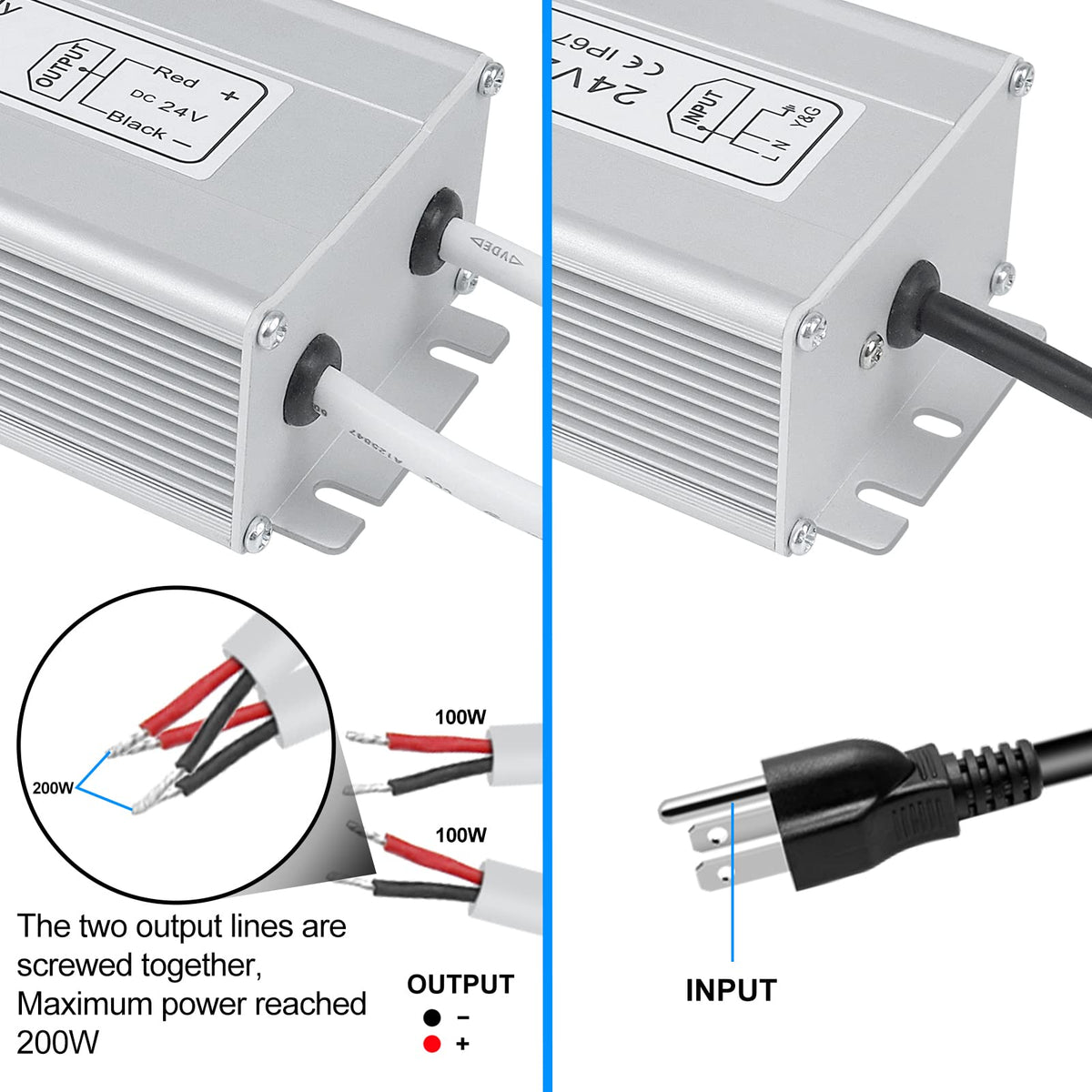 24V 200W IP67 Waterproof LED Power Supply P858