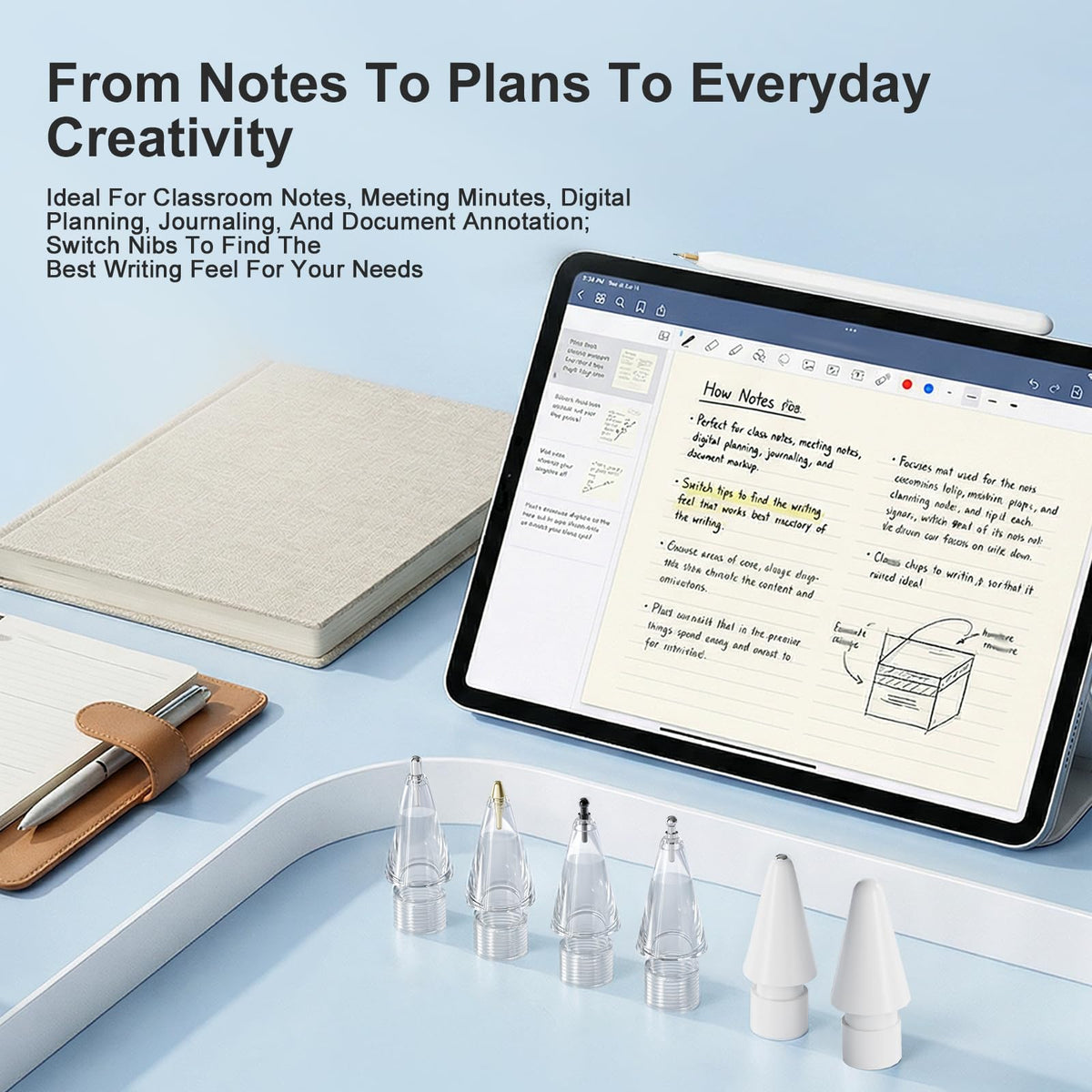 6 Pack White Pencil Tips for Apple Pencil B167605