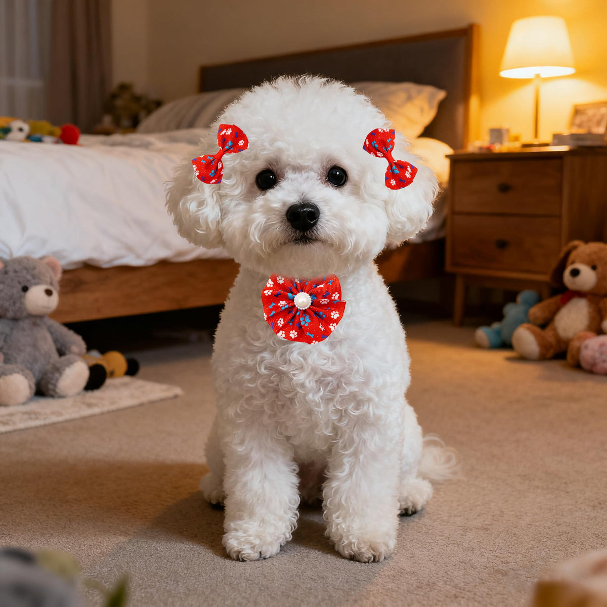 120PCS Dog Bows Collar Flowers and Bowties Grooming Accessories S663