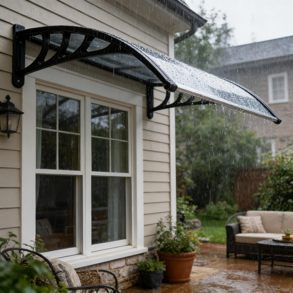 58.5x35 Inch Polycarbonate Patio Awning U212057