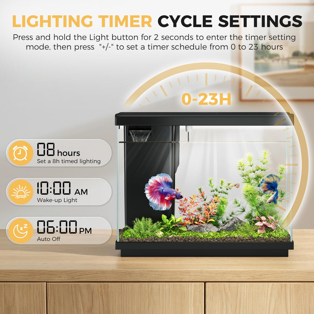 2.2 Gallon Small Black Fish Tank K341150