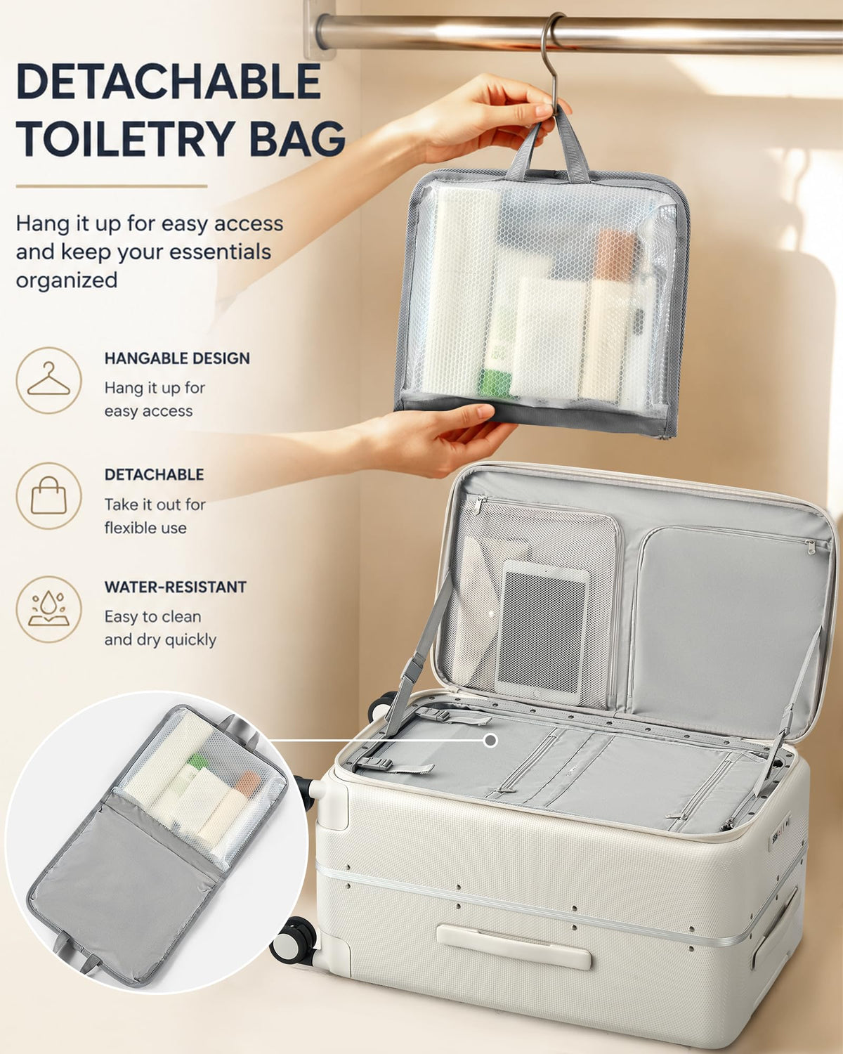 20 Inch Aluminum Frame Hard Shell Carry On Luggage with Wheels Q106022