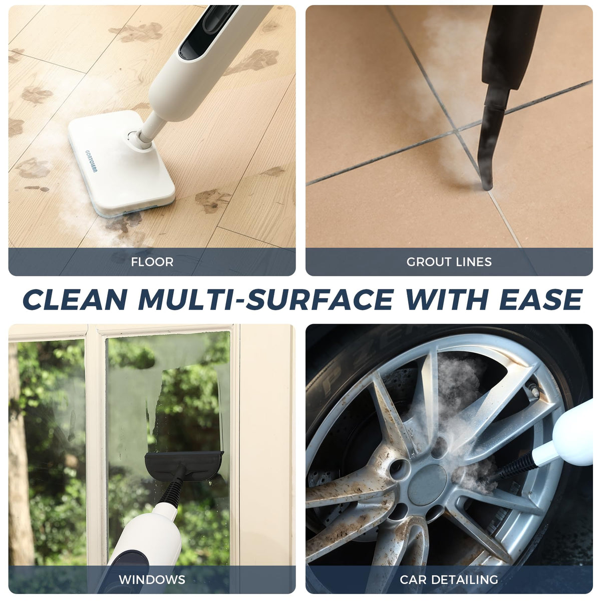 11-in-1 Dual-Mode Steam Mop, 13.5 Fl Oz Steam Cleaner A288634