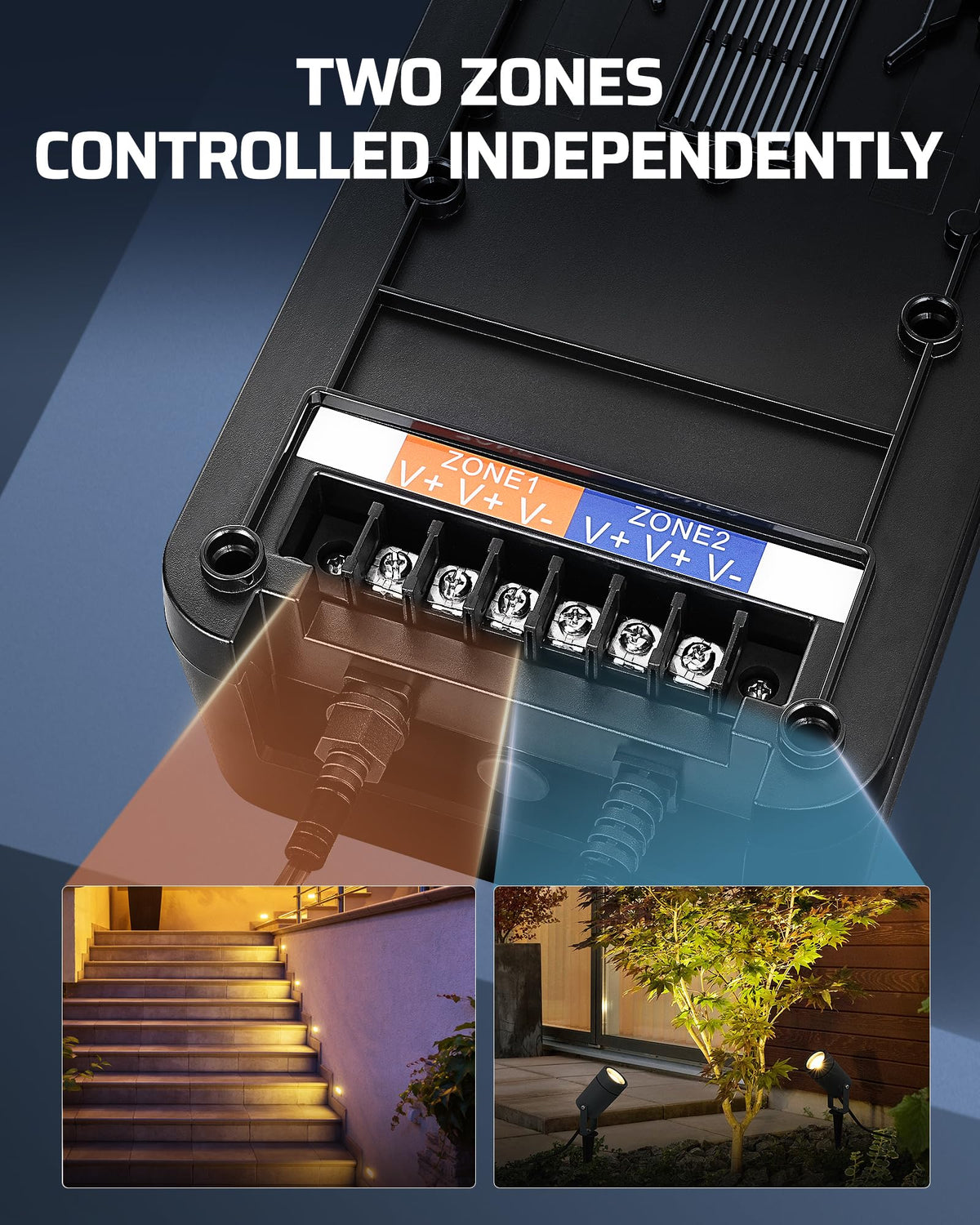 200W Low Voltage Landscape Transformer with 2 Zones K930