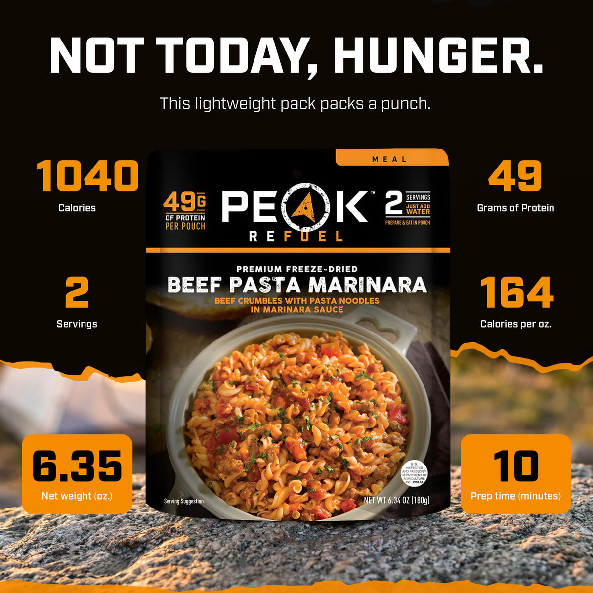 Beef Pasta Marinara Freeze-Dried Meal 2 Servings H152