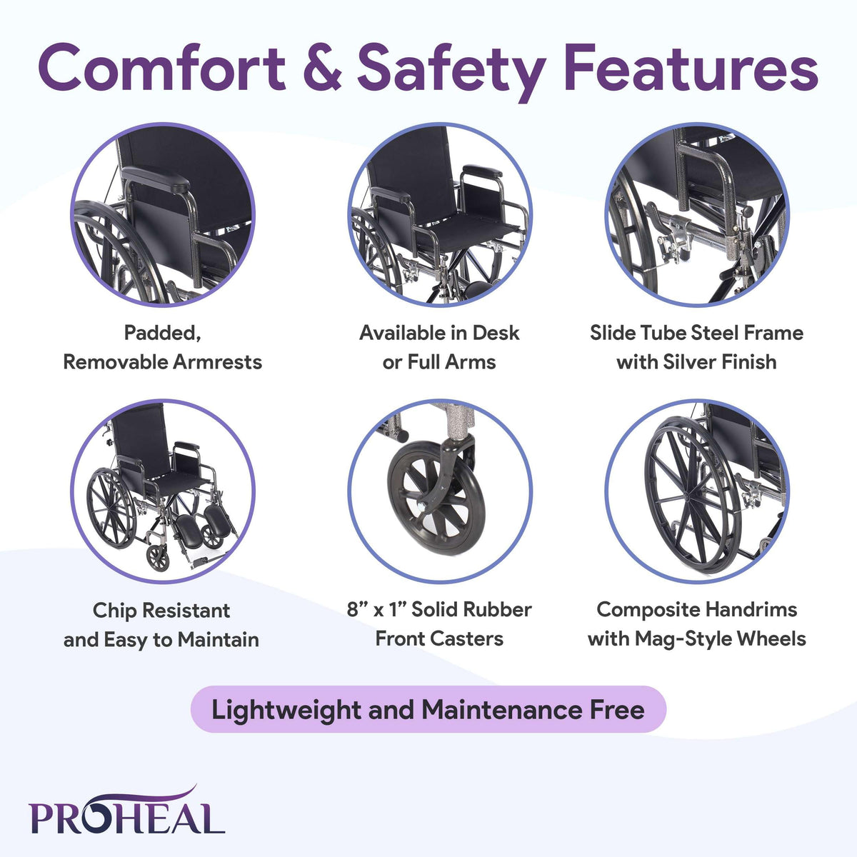 18” Reclining Wheelchair with Elevating Legrests S105513