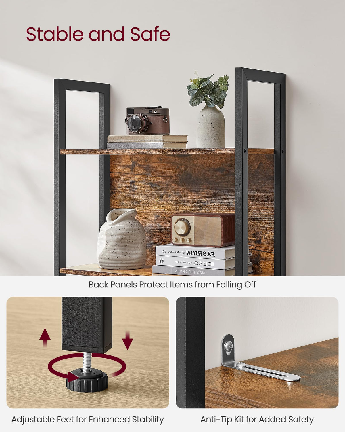 5 Tier Free Standing Bookshelf I217274