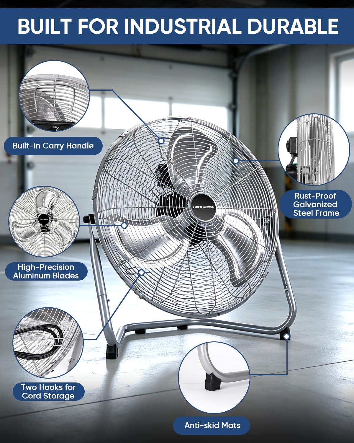 20 Inch 3 Speed Metal Industrial Fan K353