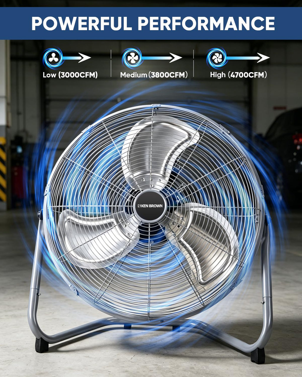 20 Inch 3 Speed Metal Industrial Fan K353