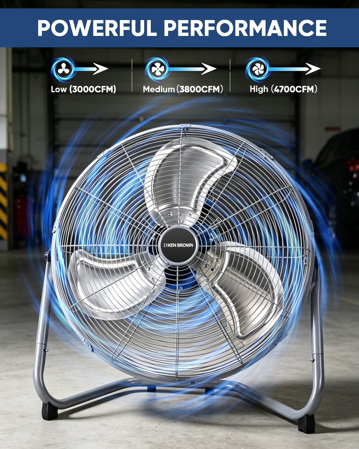 20 Inch 3 Speed Metal Industrial Fan K353