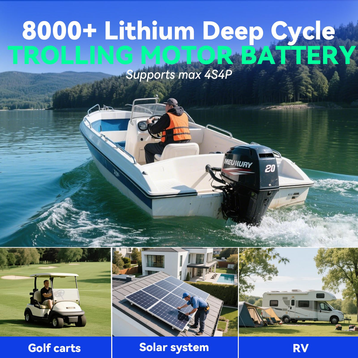 12V 100Ah LiFePO4 Battery 2 Pack H26870