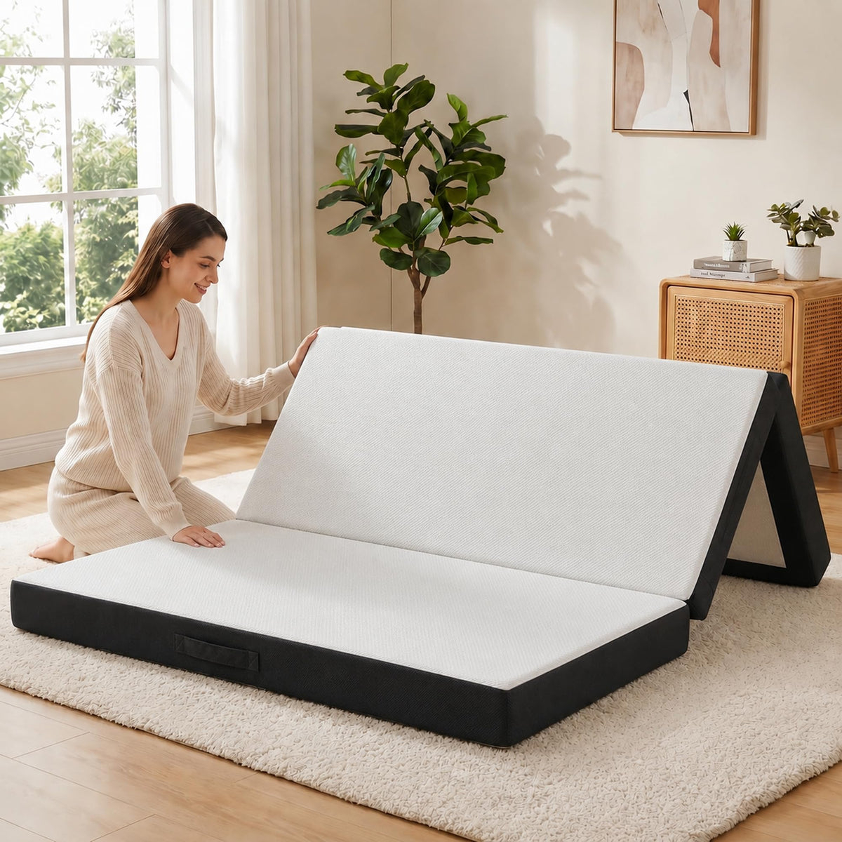 6 Inch Memory Foam Queen Trifold Mattress P169551