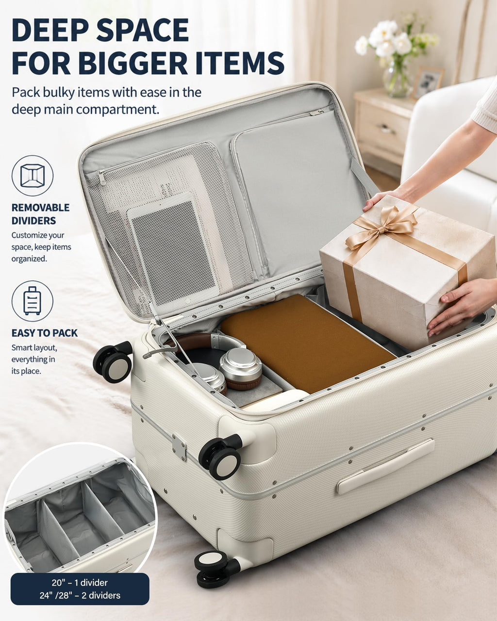 20 Inch Aluminum Frame Hard Shell Carry On Luggage with Wheels Q106022