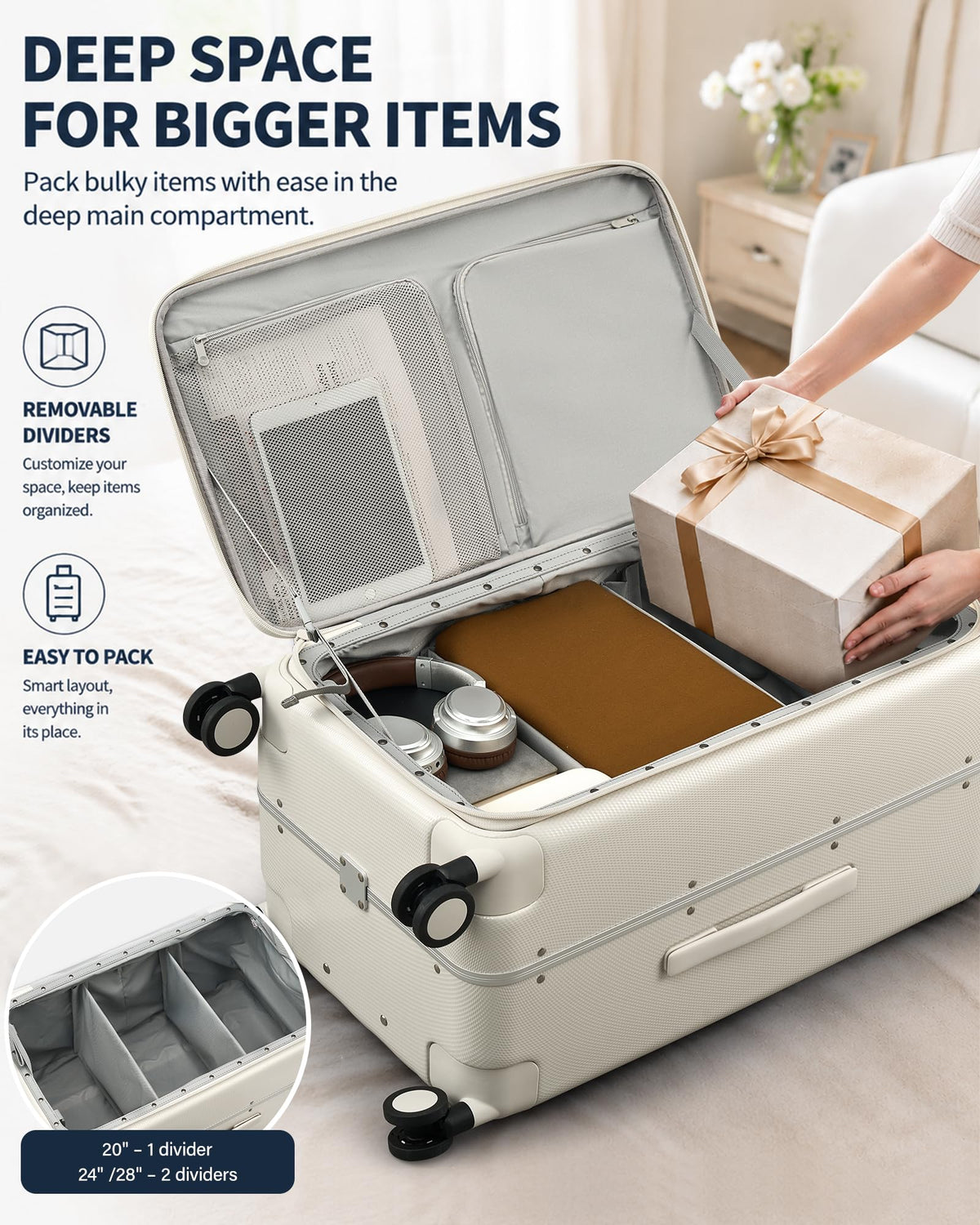 20 Inch Aluminum Frame Hard Shell Carry On Luggage with Wheels Q106022