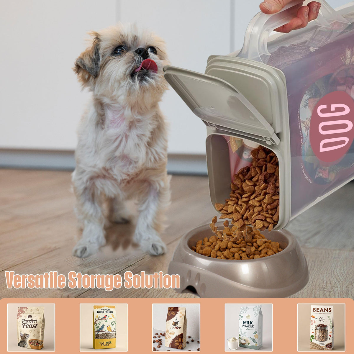 8 Quart Pet Food Storage Container with Scoop Q8035