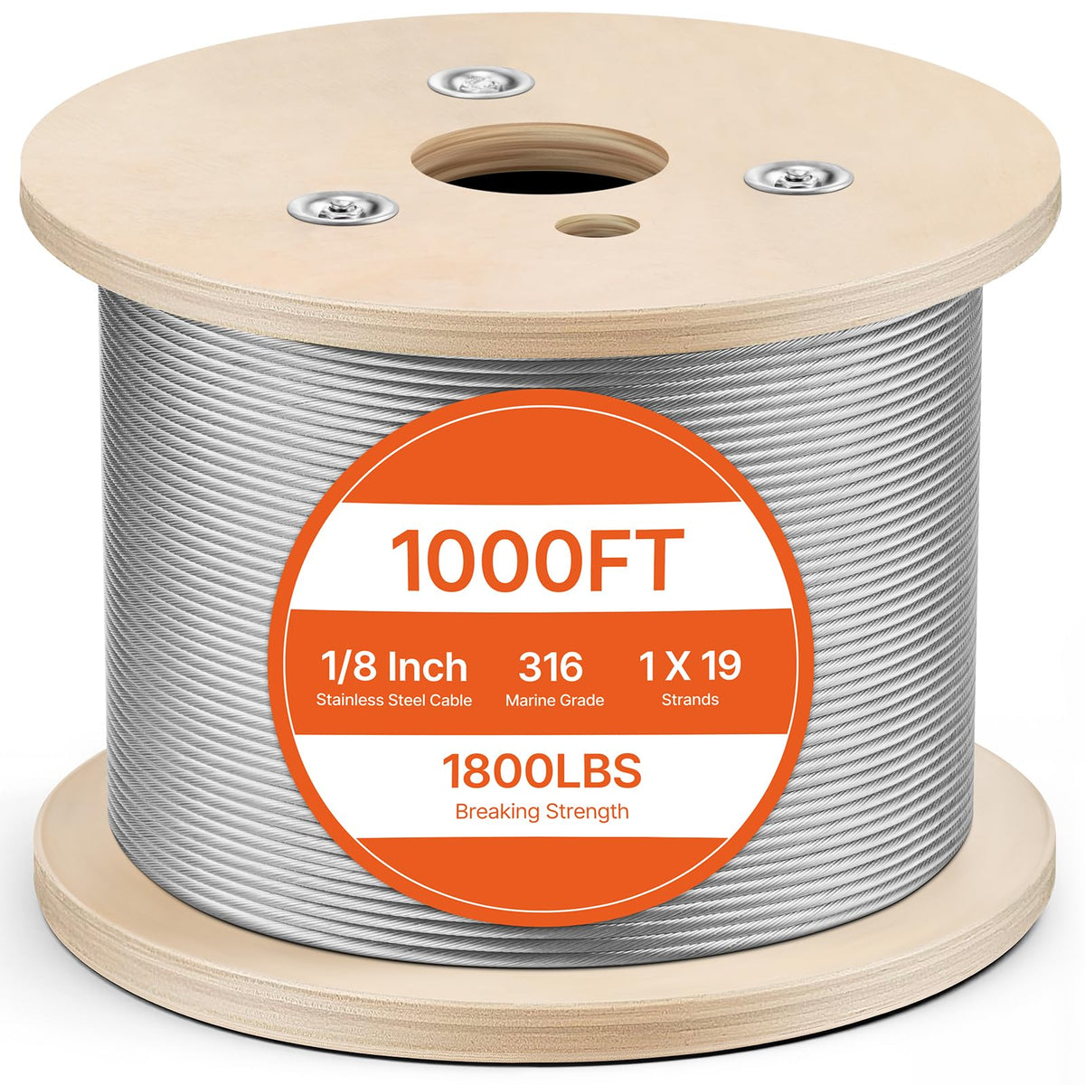 1/8 T316 Stainless Steel Cable 1000ft W6427