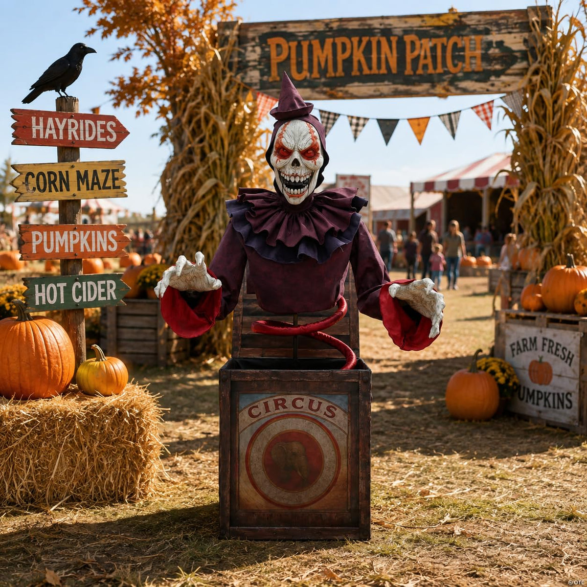 5 Ft. Skeleton Clown Halloween Decoration R717535