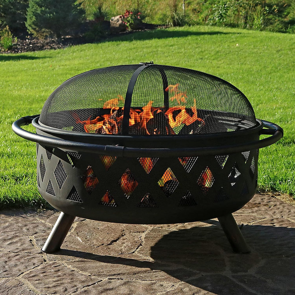 30" Wood Burning Fire Pit with Spark Screen E65788