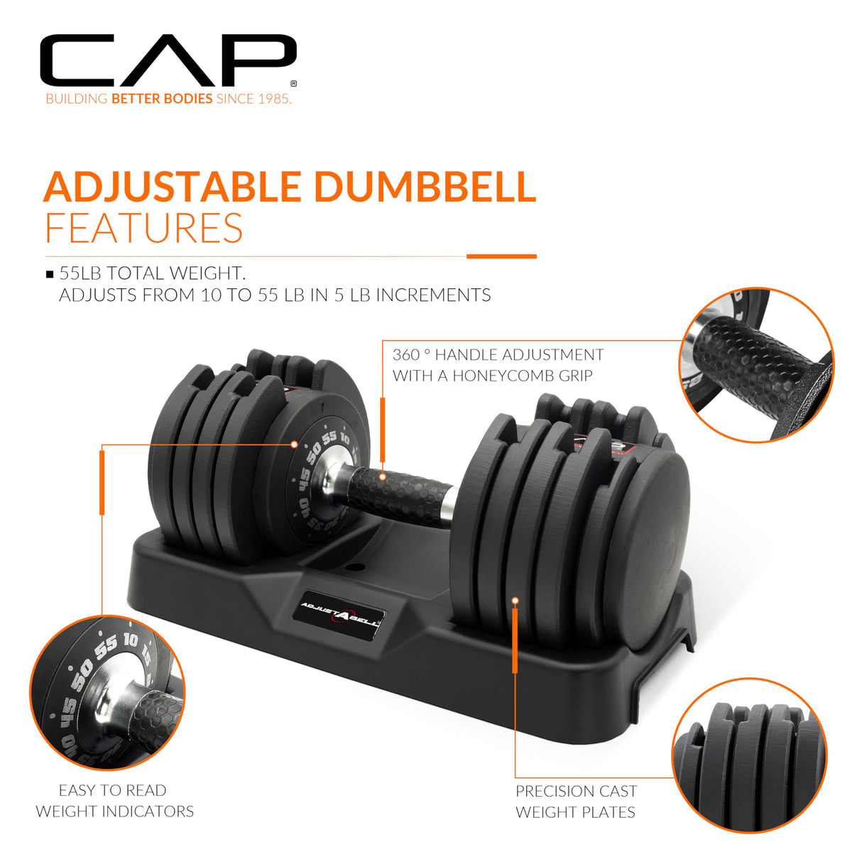 Adjustable Dumbbell Set 12.5 LB 25 LB 55 LB C7766