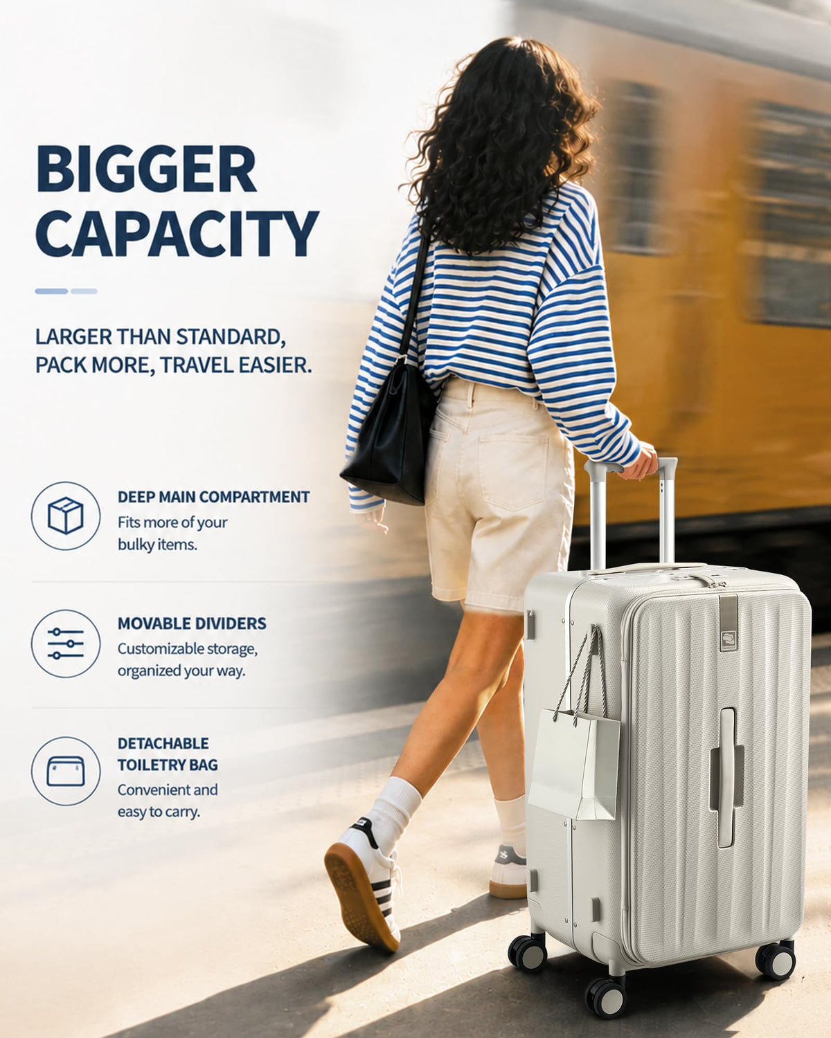 20 Inch Aluminum Frame Hard Shell Carry On Luggage with Wheels Q106022