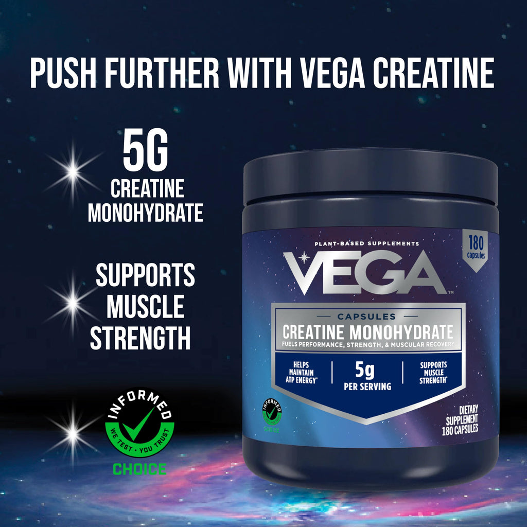 Micronized Creatine Monohydrate Capsules, 5g, Unflavored, 180 Pills T516