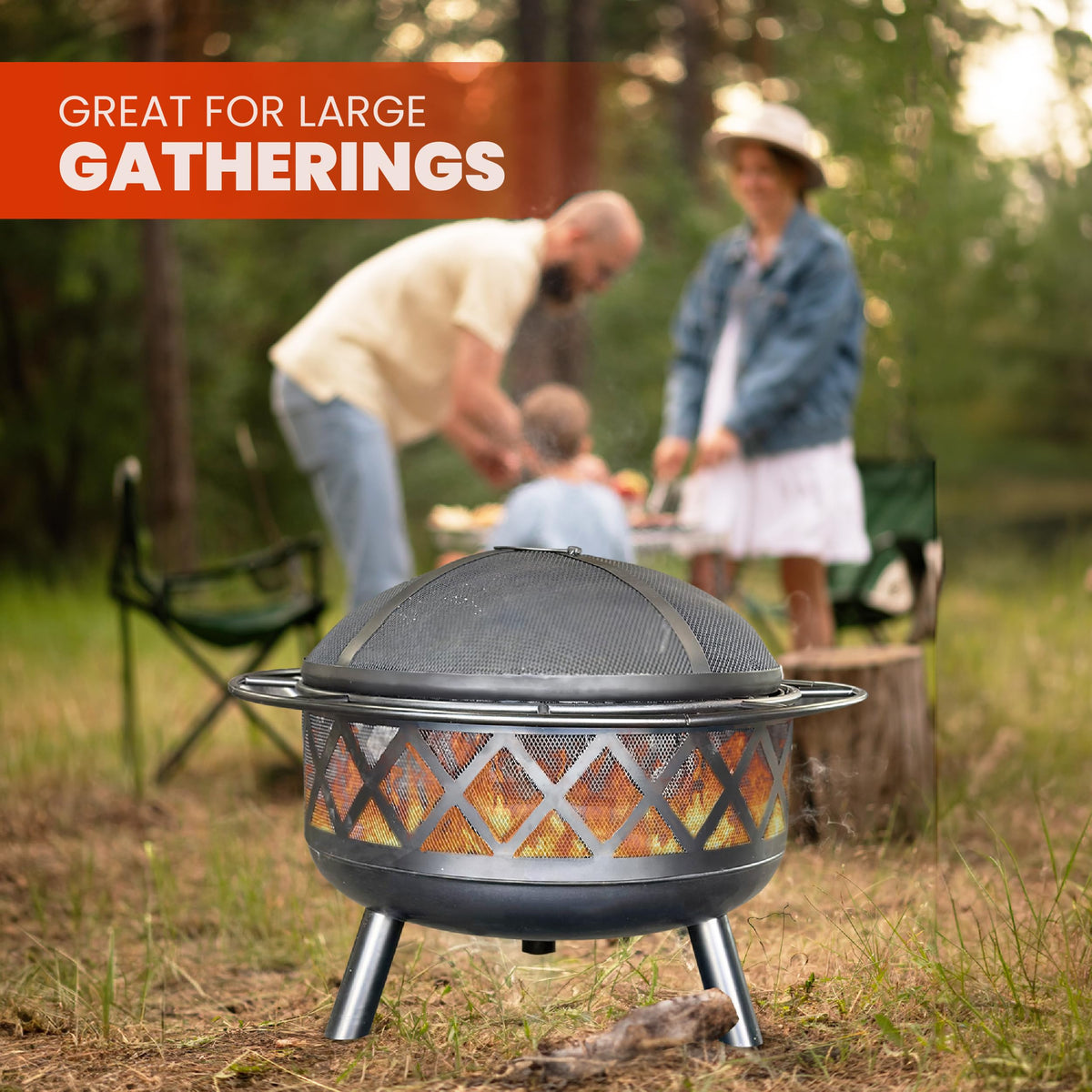 30" Wood Burning Fire Pit with Spark Screen E65788