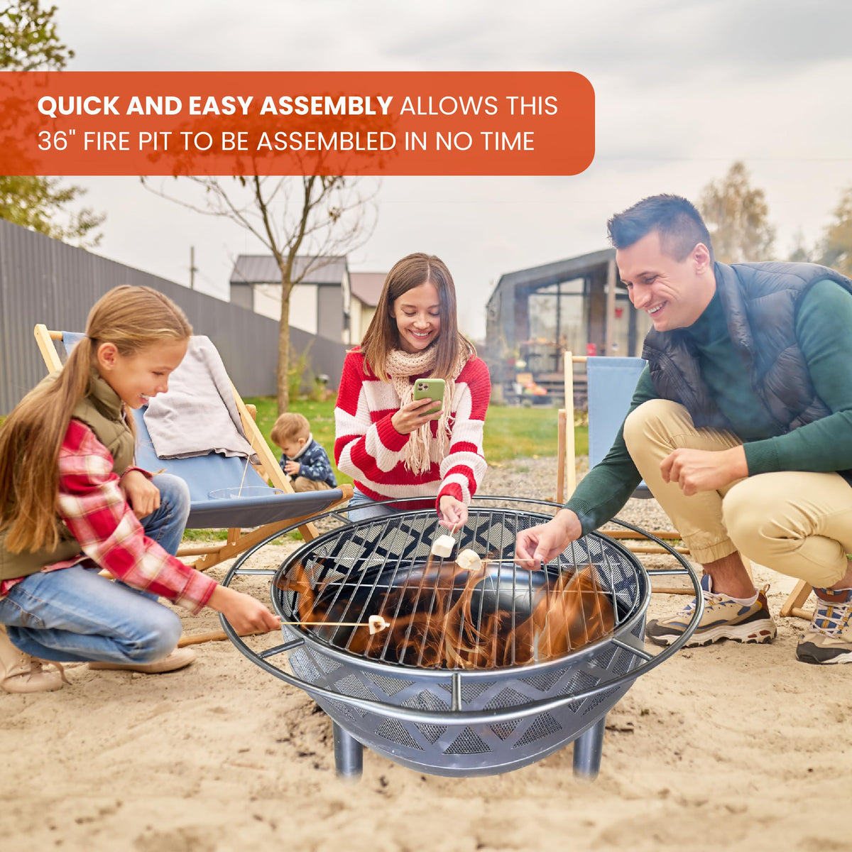 30" Wood Burning Fire Pit with Spark Screen E65788