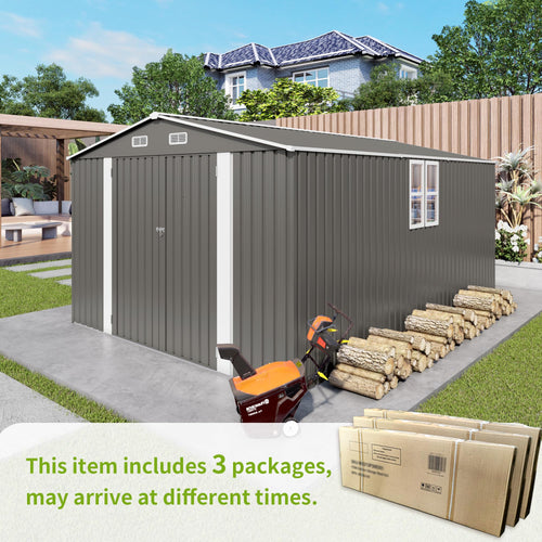 10x14 FT Outdoor Metal Storage Shed J37496